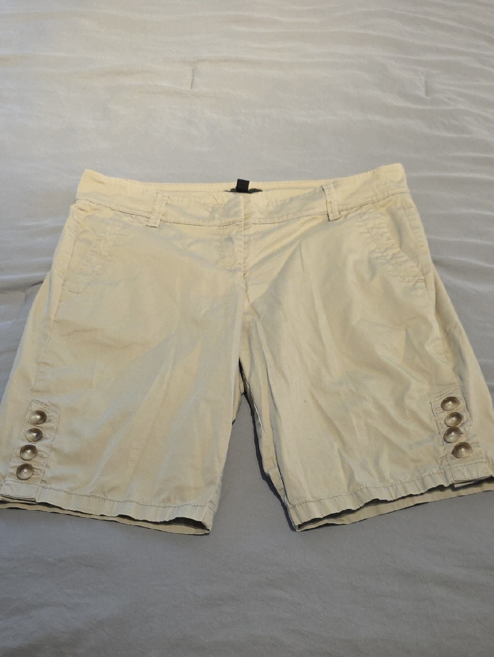 Ann Taylor Taupe Bermuda Shorts with Side Button Accents